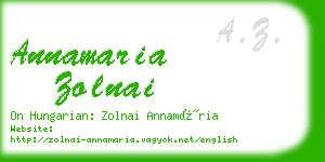 annamaria zolnai business card